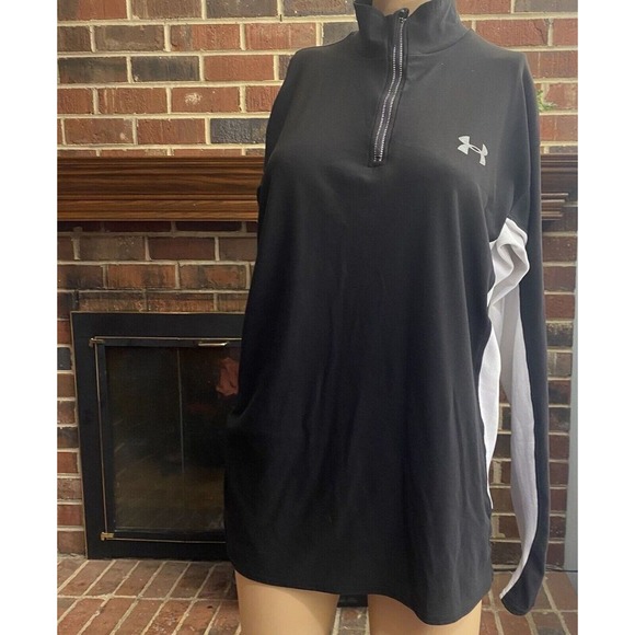 Under Armour Team Squad 1/4 Zip Pullover‎ Size M Black Long Sleeve Pre Owned - Picture 1 of 14
